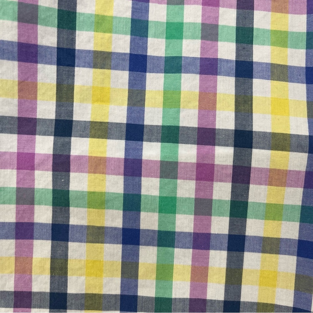 Talbots Multicolor Check Button Front Cotton Long… - image 8